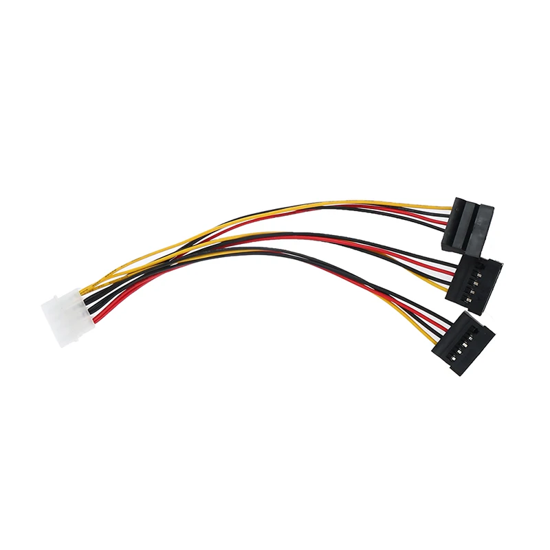 1pc 4Pin IDE Molex To 3 ATA SATA Power Splitter Extension Cable Connectors Hard Drive Power Cord