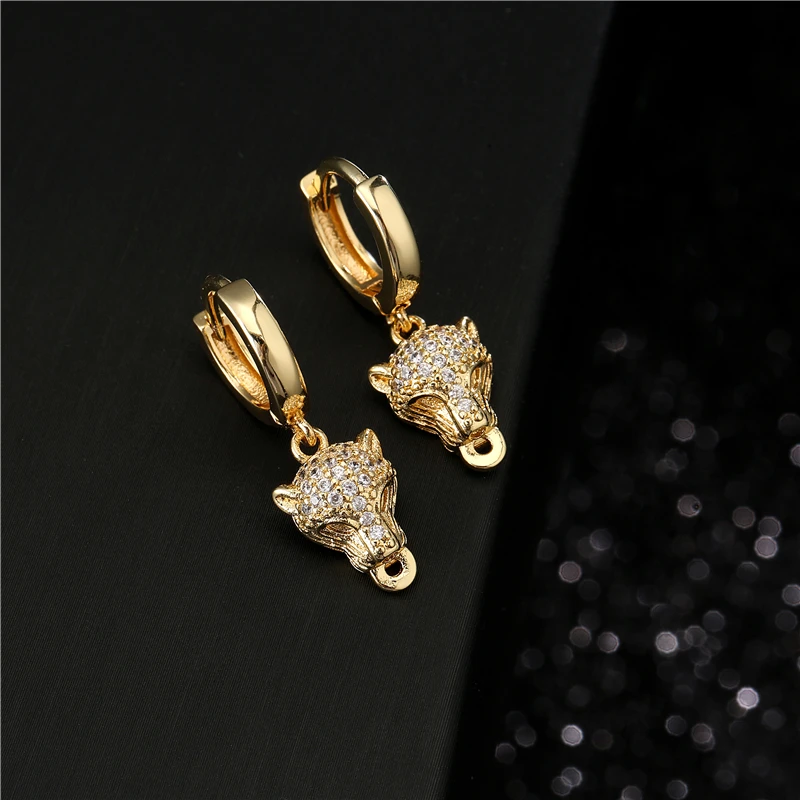 NEWBUY Fashion Gold Color Animal Dangle Earrings For Women Unique Design Leopard Earring Statement Female Party Jewelry