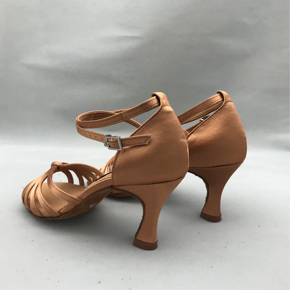 Latin Dance Shoes For women Salsa shoes pratice shoes comfortable shoes MS6257BR 7.5cm heel High heel low heel