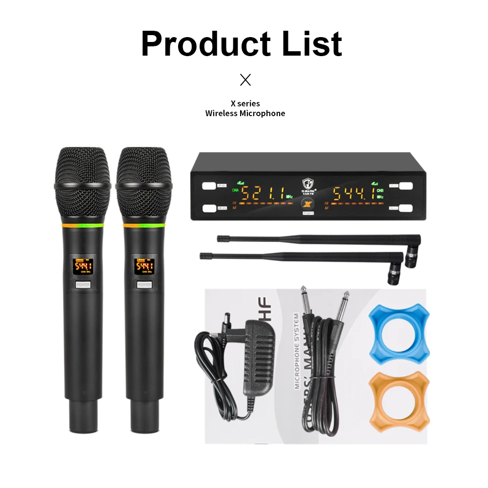 Профессиональный микрофон Φ X320FM, беспроводной микрофон для караоке, металлический корпус, частота регулируется, 80 м, для сцены, шоу вечерние НКИ, встречи