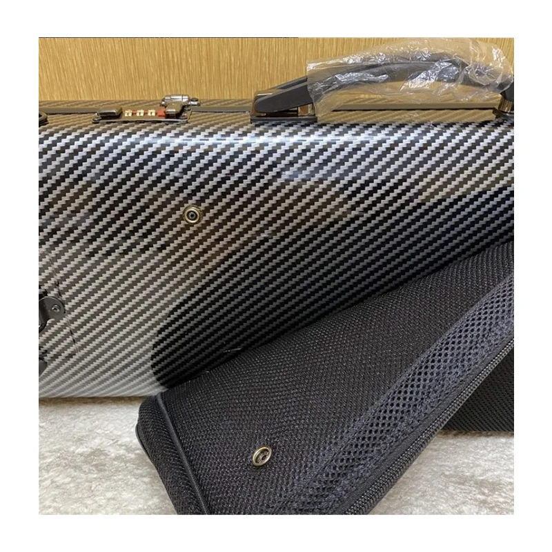 Carbon fiber Violin Case 4/4 music sheet bag 4 pcs bow holder Code Lock