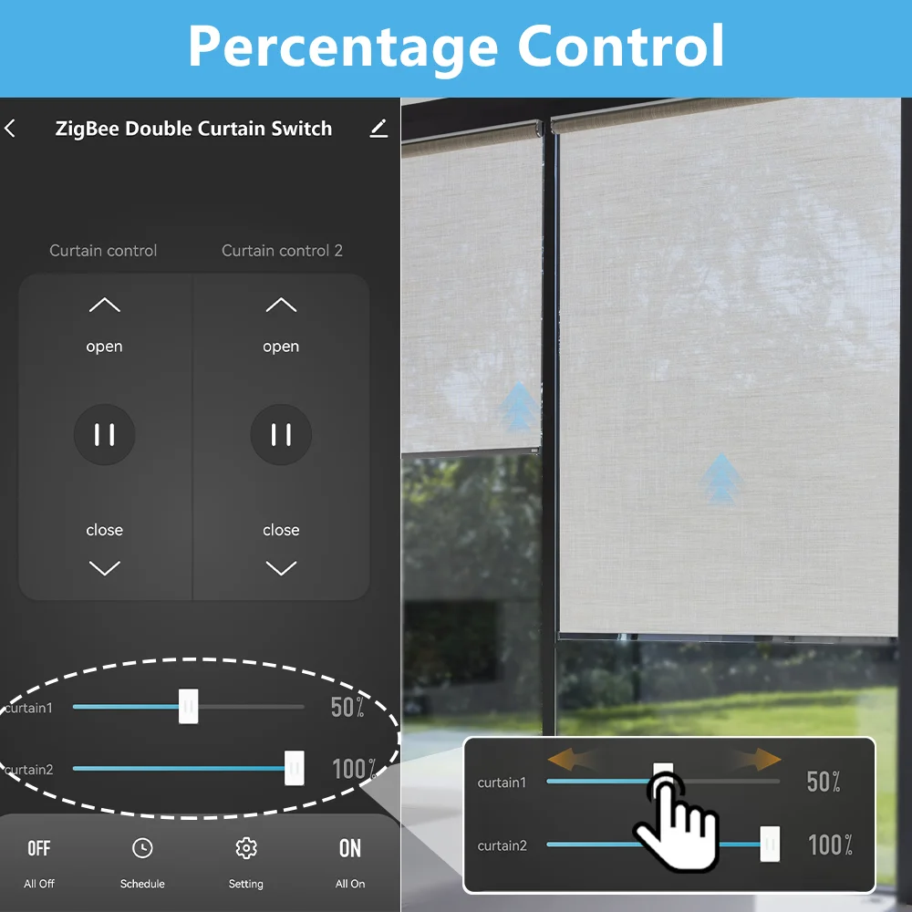 LoraTap Tuya ZigBee 3.0 interruttore a doppia tenda ue per motore tubolare Google Home Alexa Voice Control lavora con DIY fai da te