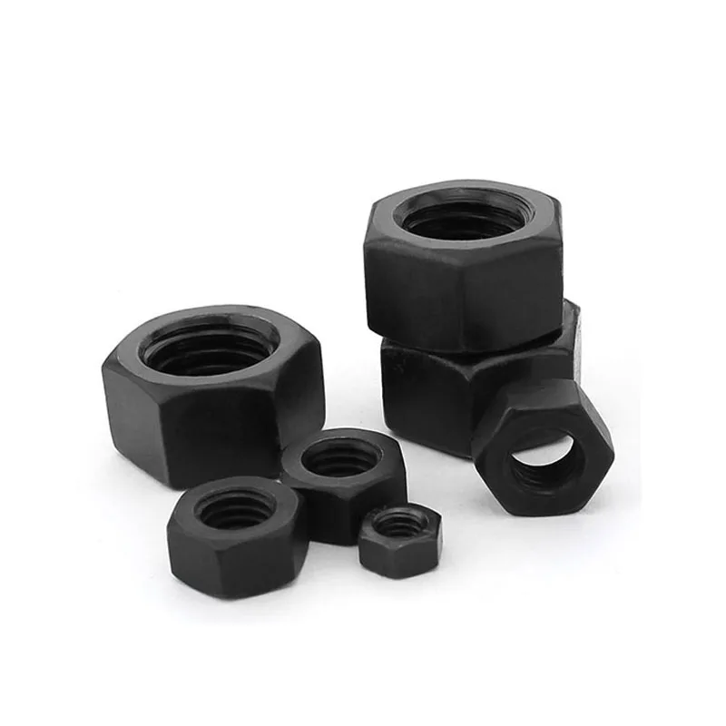 Black Fine Thread Hex Nuts M8x1.0 M10x1.0 M10x1.25 M12x1.0 M12x1.25 M12x1.5 M14/M16/M18/M20x1.5 GB6170 Grade8.8 Carbon Steel Nut