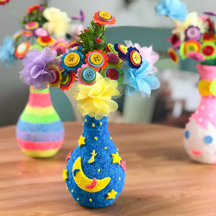 Taste Bouquet Knutselen Kinderen Schneeflocke Schlamm Vase kinder Spielzeug Handwerk Kinder Diy Handgemachten Materialien Heißer Verkauf Kreative Geschenke