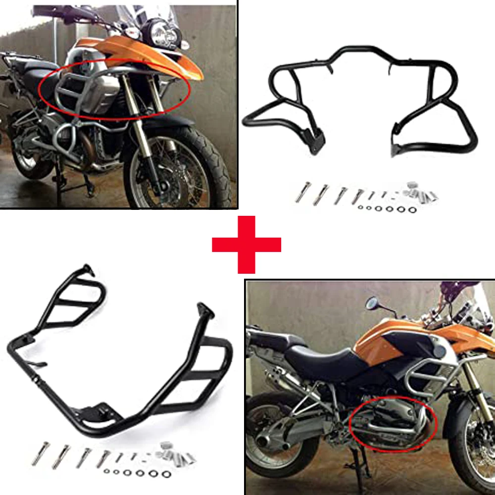 

For BMW R 1200 GS R1200GS R1200 GS 2004-2012 2011 Oil cooled Crash Bar Highway Engine Tank Guard Cover Bumper Frame Protector