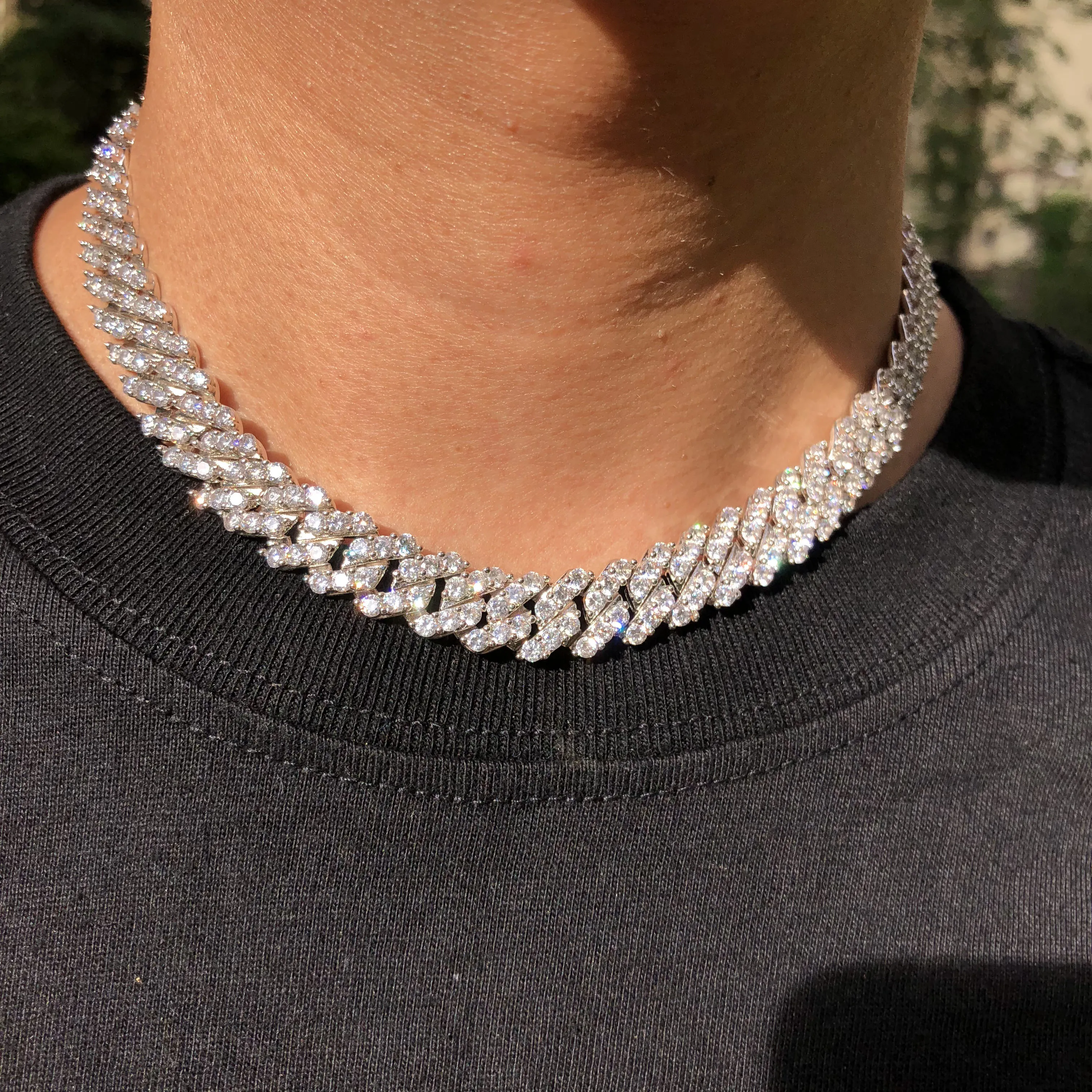 10mm iced out cuban link chain for women image 3