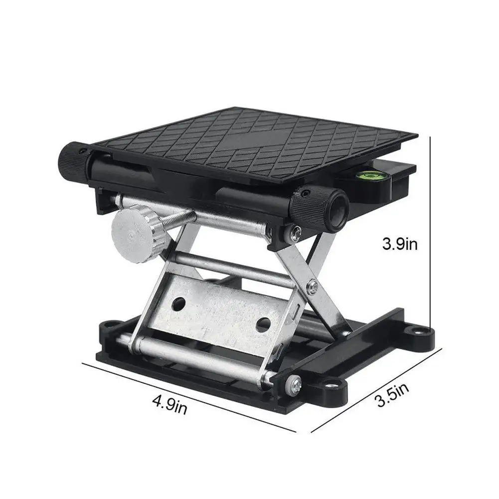 Lab Jack Stand Table Lift - Manual Jack Lift - Aluminum Alloy Lifting Platform - Scientific Scissor Lifting Jack Platform - Wood