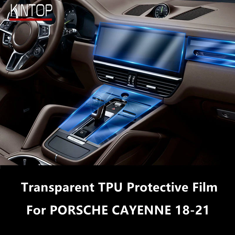 

For PORSCHE CAYENNE 18-21 Car Interior Center Console Transparent TPU Protective Film Anti-scratch Repair Film Accessories Refit