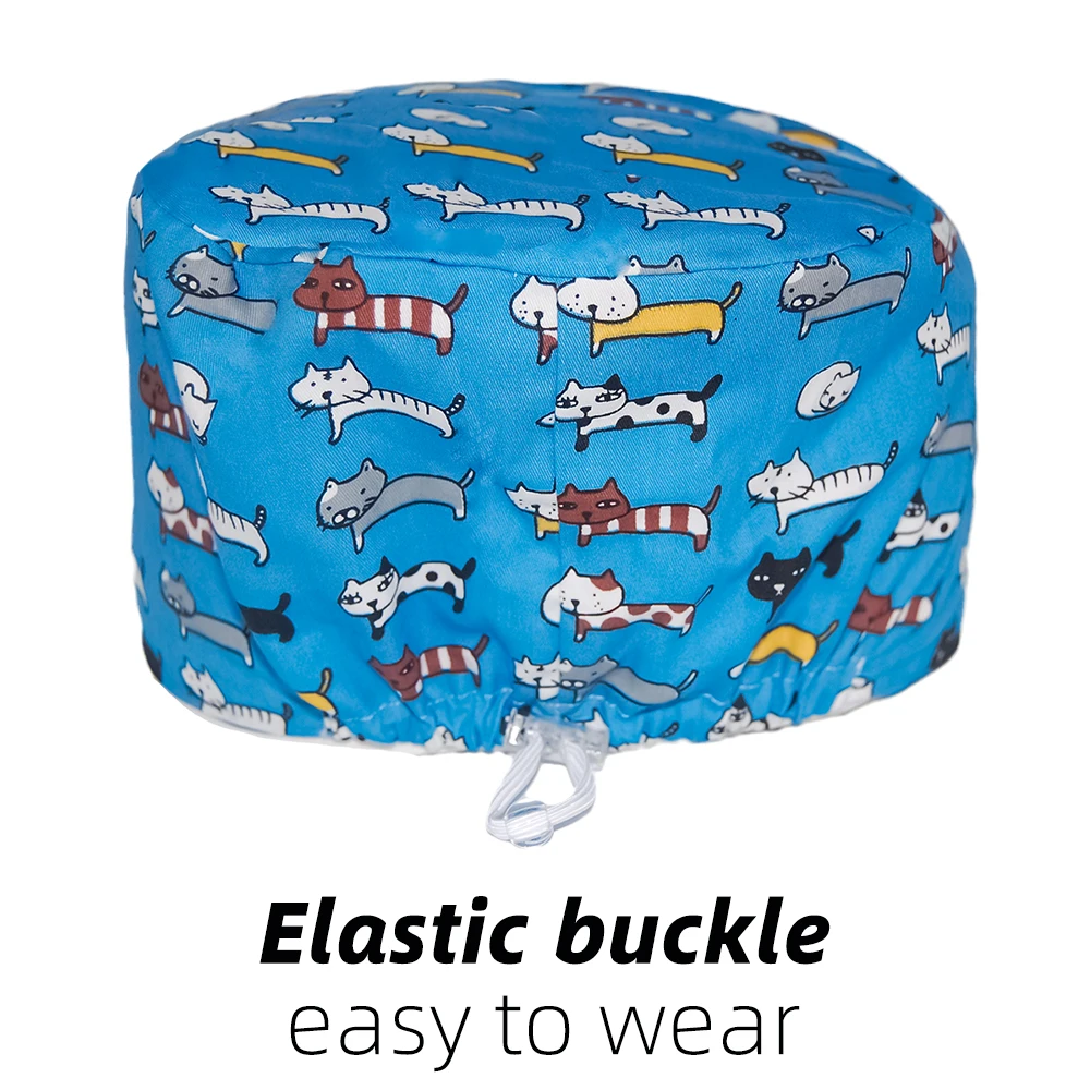 امرأة رجل طويل الشعر مطاطا فرك قبعة القطن قبعة طبية الأسنان الدماغ جراحة العظام التخدير غرفة العمليات قبعة جراحية طبية