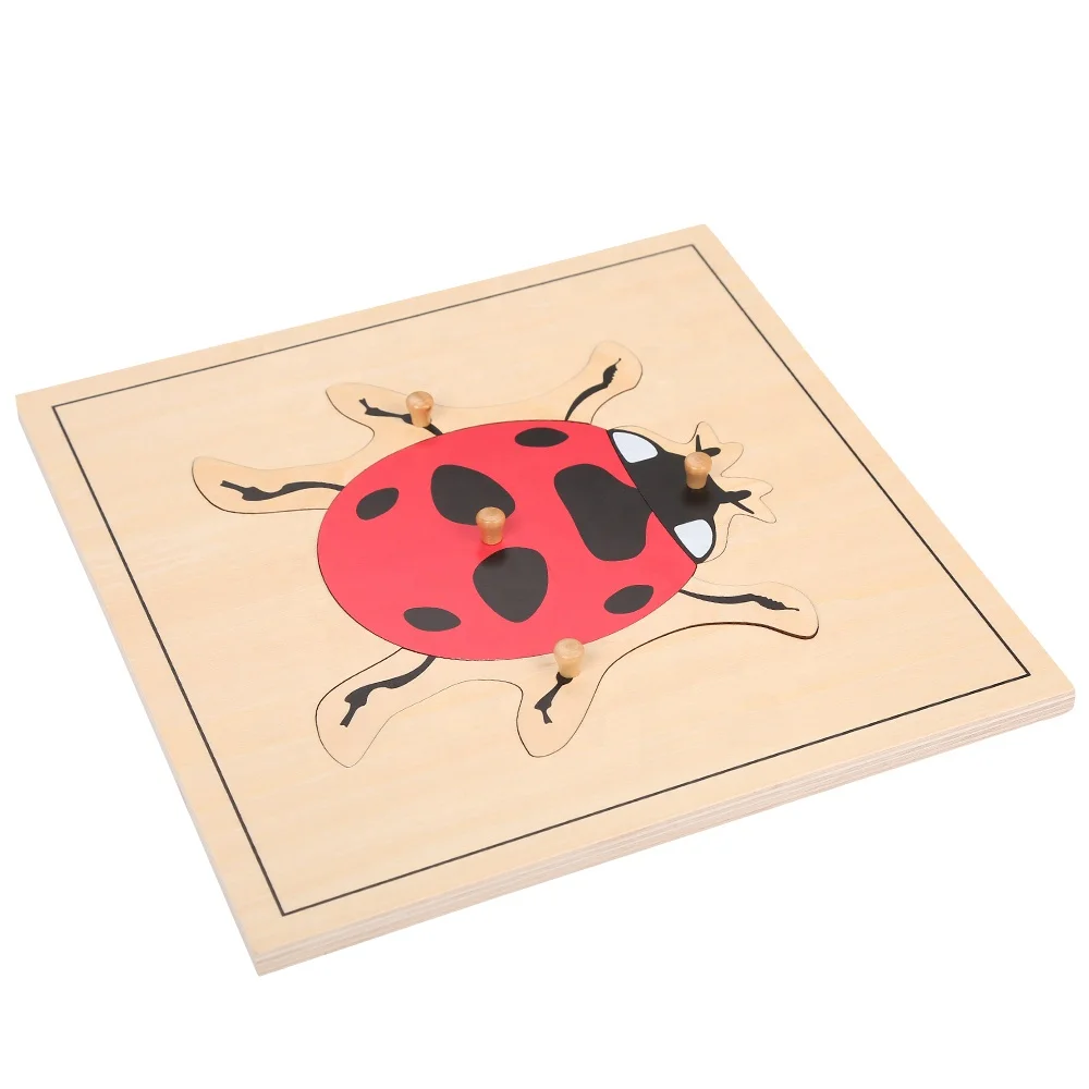 Montessori Materials Wooden Lady Bug Puzzle Wholesale Early Childhood Education Preschool Training Learning For Kindergarten Toy