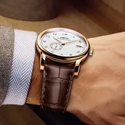 Lobinni-reloj mecánico automático para hombre, accesorio de pulsera resistente al agua con movimiento de Rotor, diseño superfino, marca lujosa suiza, novedad de 2021