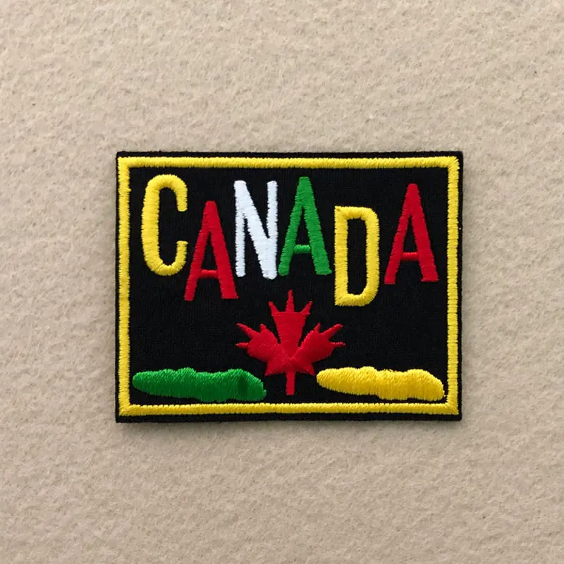 Prajna Fashion Leaf Patches Embroidered Patches For Clothing Cartoon Iron On Patches Stripes Applique Clothing Badges On Jacket