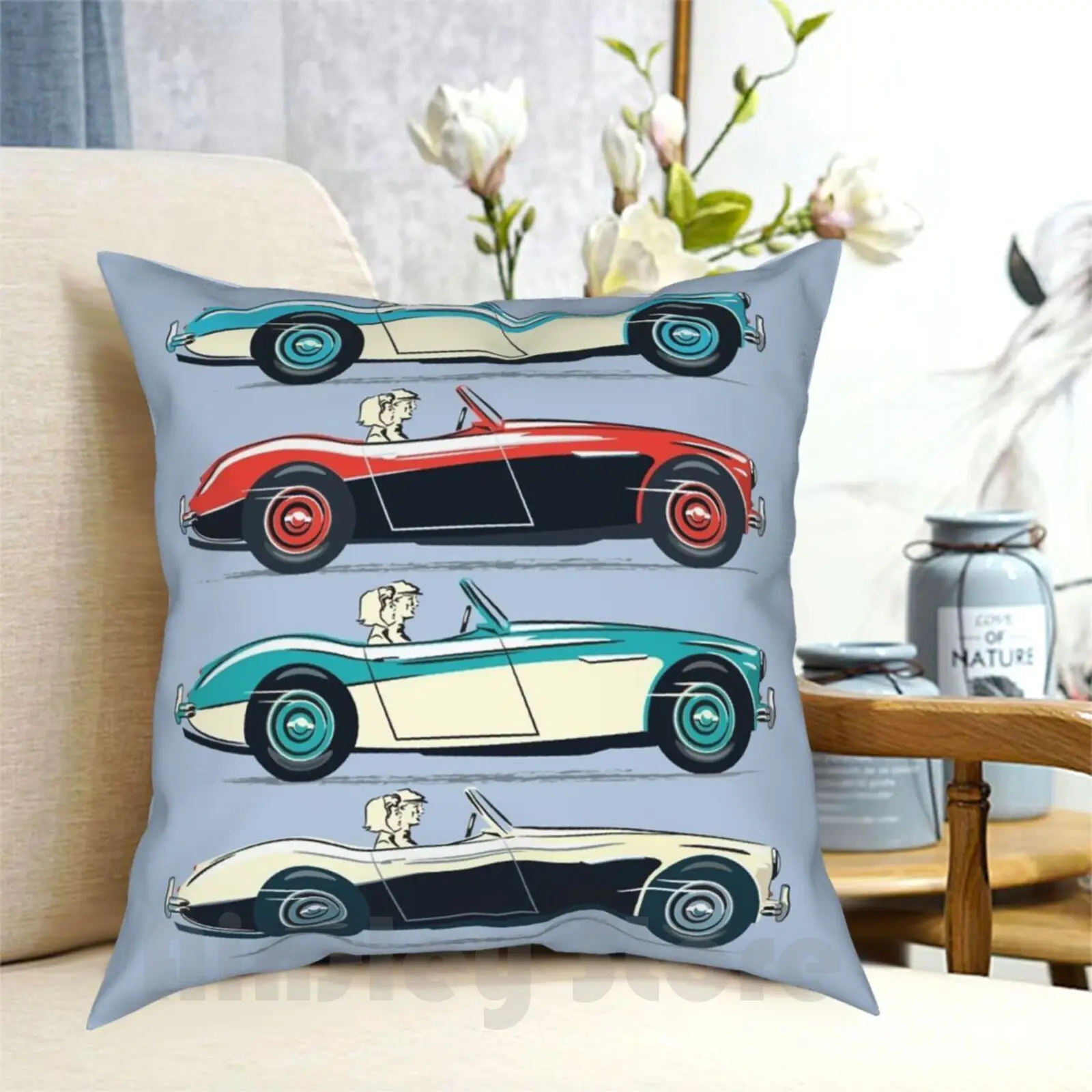 Ah 3000 And 100 / 6 In 1959 Launch Style Illustrations Pillow Case Printed Home Soft Throw Pillow 3000 100 6 60Th