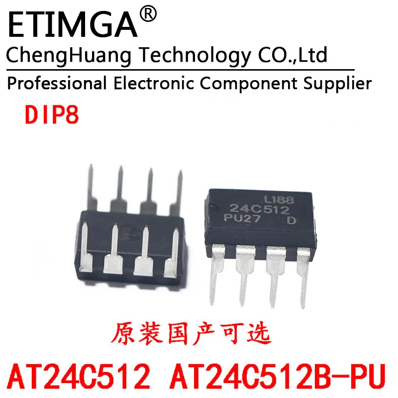 24C512 AT24C512 AT24C512B-PU EEPROM Memory chip DIP8