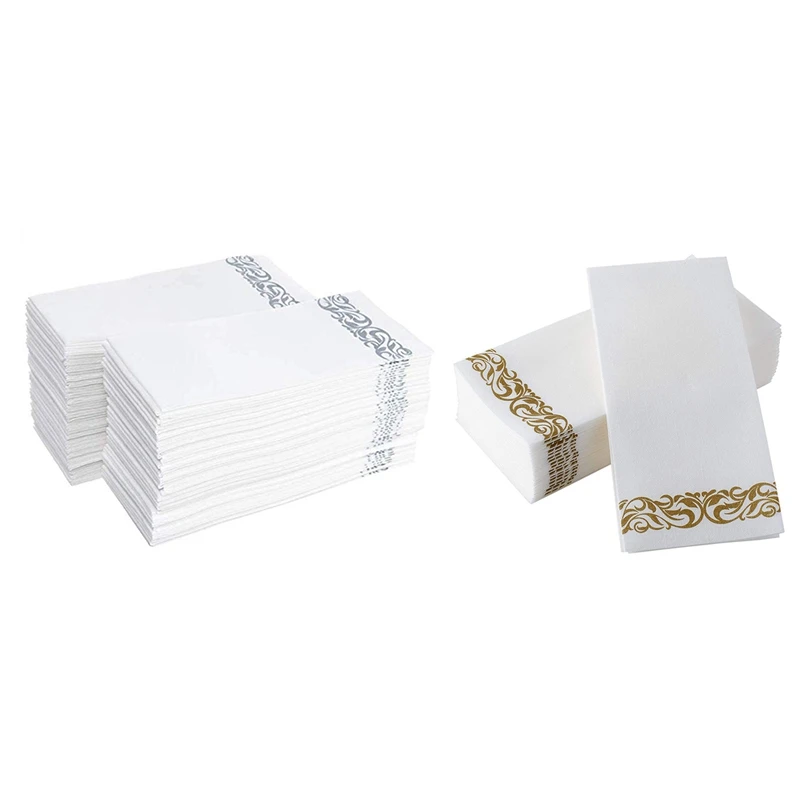 

100Pcs Disposable Hand Towels Paper Napkin Bathroom Weddings Party Hotel Napkins Paper Soft and Absorbent Airlaid Paper Guest To