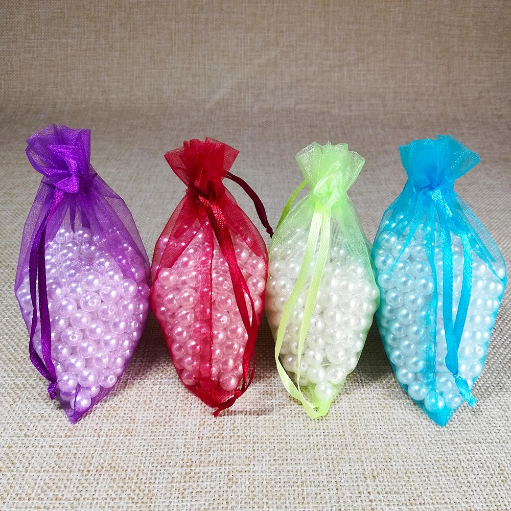 50pcs/lot Small & Large Organza Bag Wedding Pouches Jewelry Packaging Bags Birthday Party Christmas Gift Bags 11 Sizes 24 Color