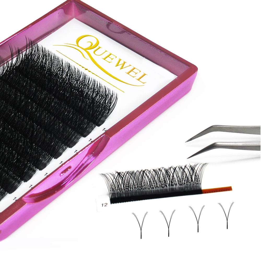 Quewel Y Shape Eyelashes Extensions Thickness 05/07MM Soft Natural Easily Grafting 8-15 MIX Individual Volume Eyelash C/D Curl