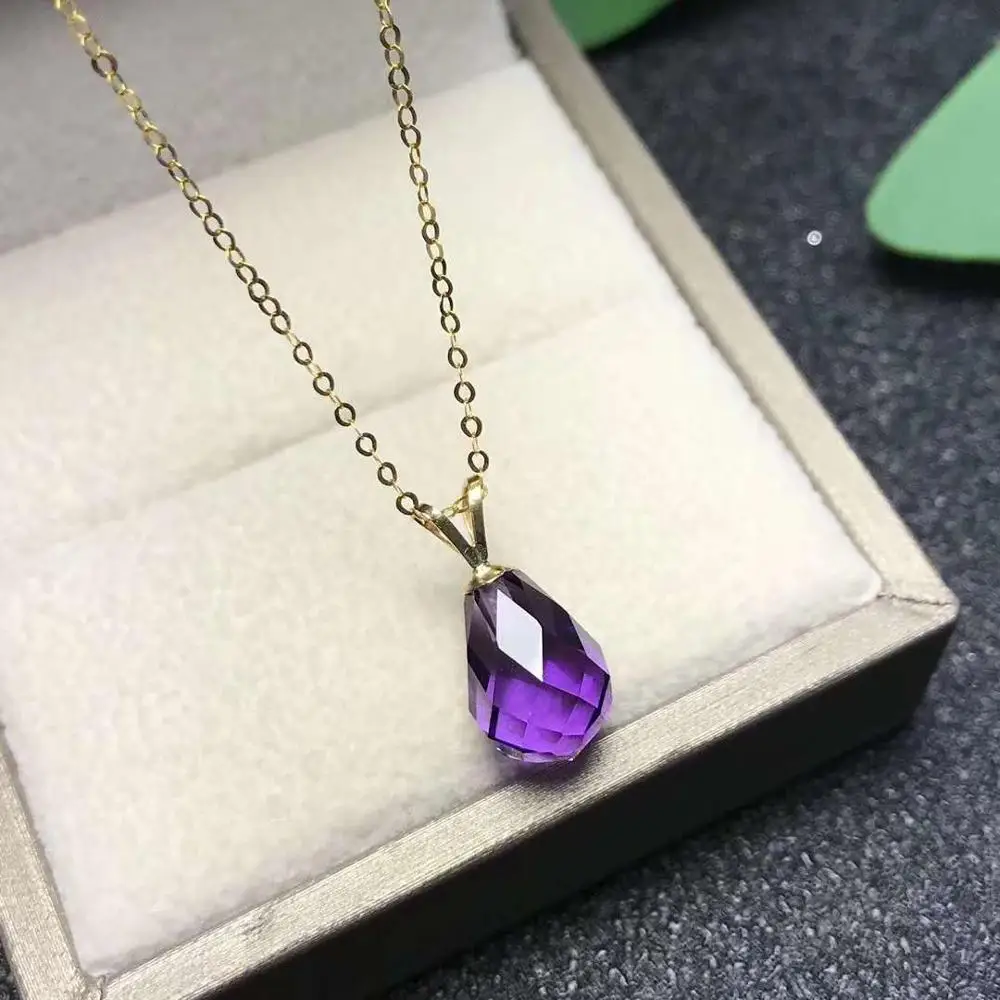 

Love heart Amethyst Pendant Natural Real Amethyst necklace Solid S925 Sterling Silver For Women Colour Gem Stone Fine Jewelry