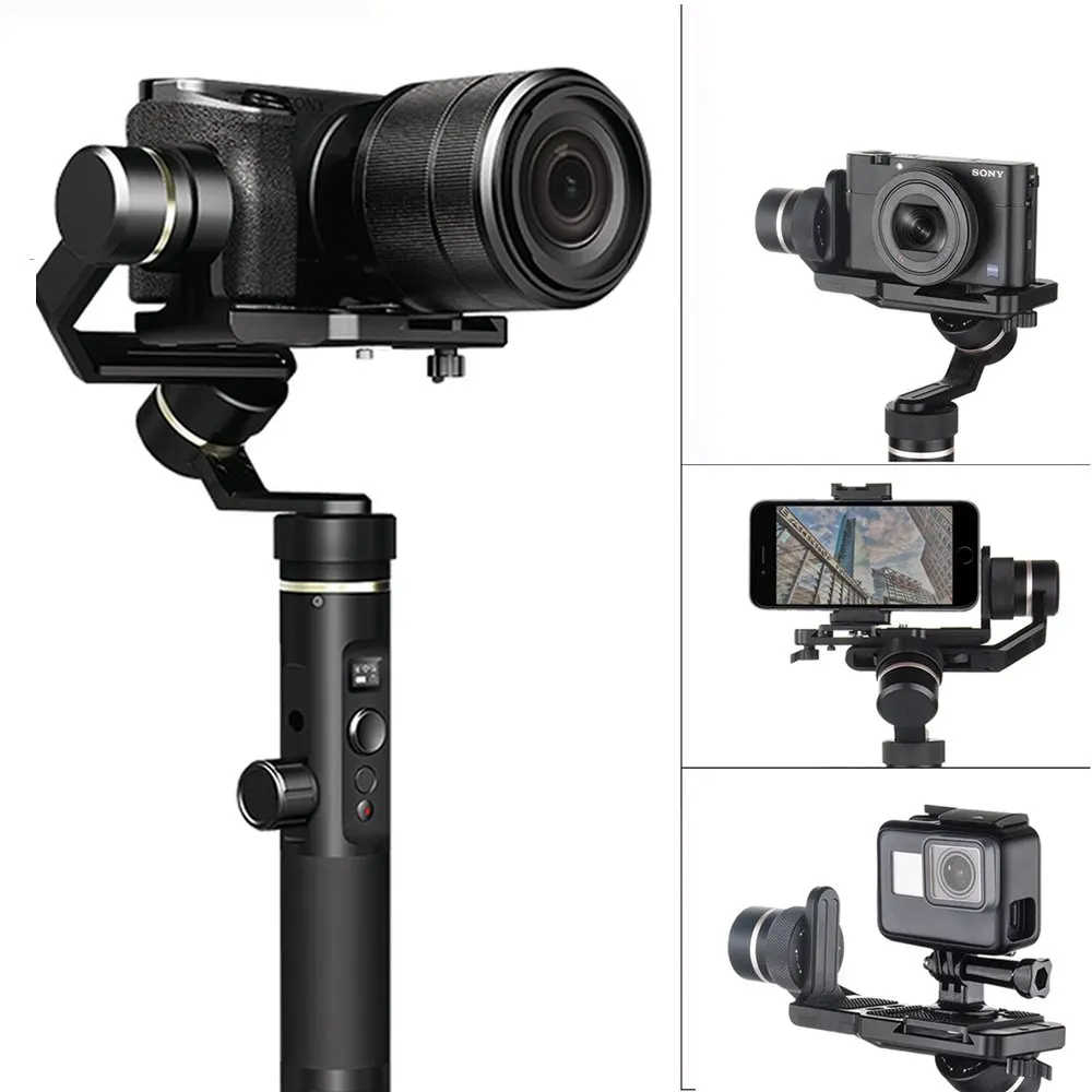 Feiyutech G6 Plus Micro Single Stabilizer Stable Handheld Gimbal Stabilizer 3-Axis Compatible Phone GoPro Focus Camera, Payload