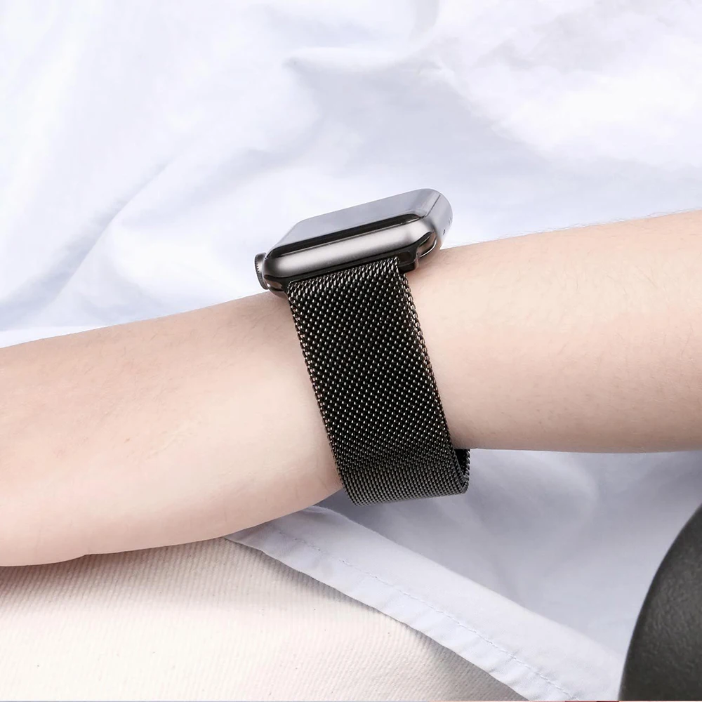 Correa de acero inoxidable para Apple Watch, pulsera Milanesa De 38/40 MM para iWatch Series 1, 2, 3, 4, 5, SE y 6, 42/44 MM