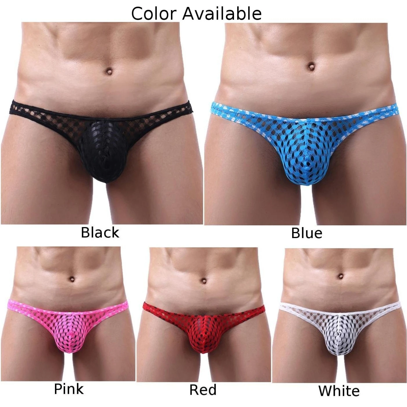 Hot Sexy Holle Mannen Mesh Thongs G String Bikini Voorkant Pouch Zak Slips Modieuze Comfortabele Ademend Ondergoed Lingerie