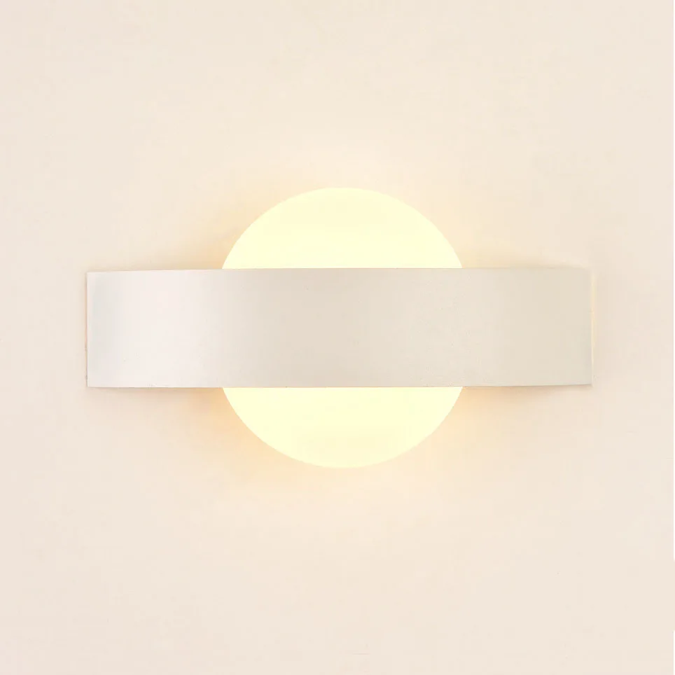 Modern Minimalist Wall Lamps Living Room Bedroom Bedside 6W AC96V-260V LED Sconce black white Lamp Aisle Lighting decoration