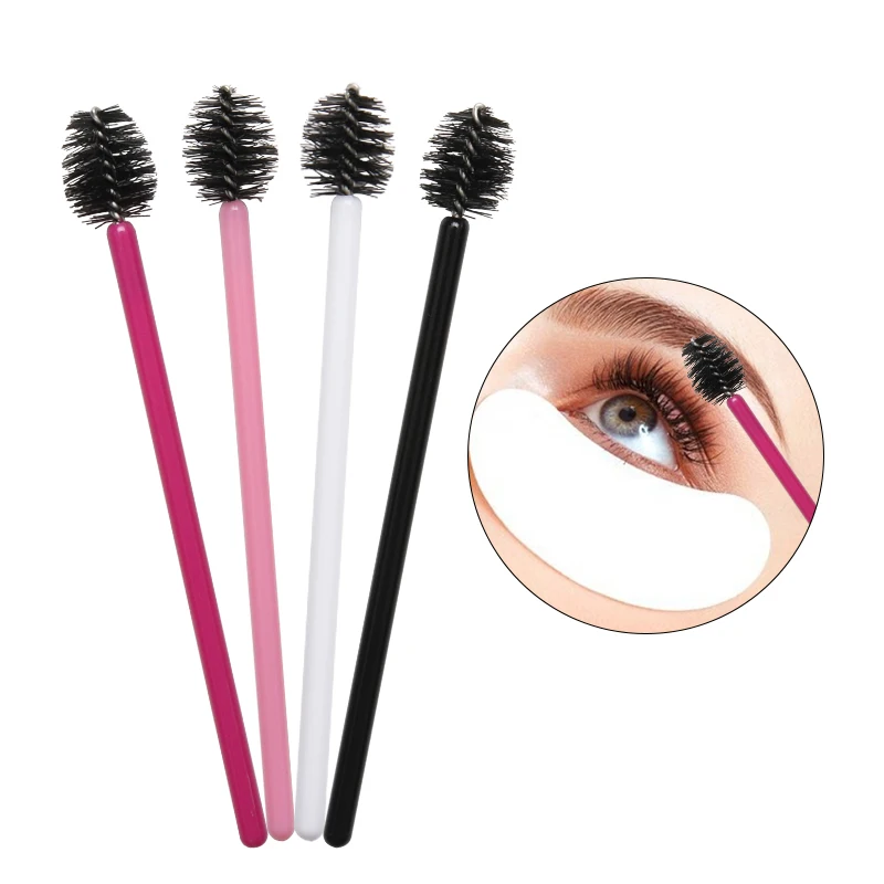 50Pcs Micro Apple Eyelash Brush Mascara Wands Applicator Grafting Eyelash Professional make-up Curling Comb Beauty Brushes Tools