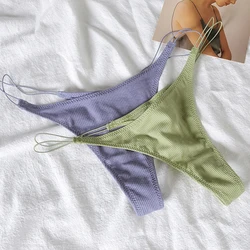 Tanga de algodón con tirantes finos, ropa interior Sexy de cintura baja, bragas sexuales de tentación, pantalones en T sin costuras