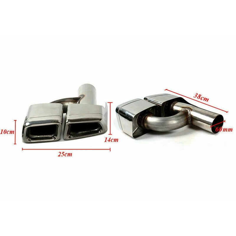 Pair Rear Bumper Exhaust Systems Tube Silencer Muffler Pipe Tips for Benz W212 C260 C63 E200 CLA S63 E63 AMG Four Outlet