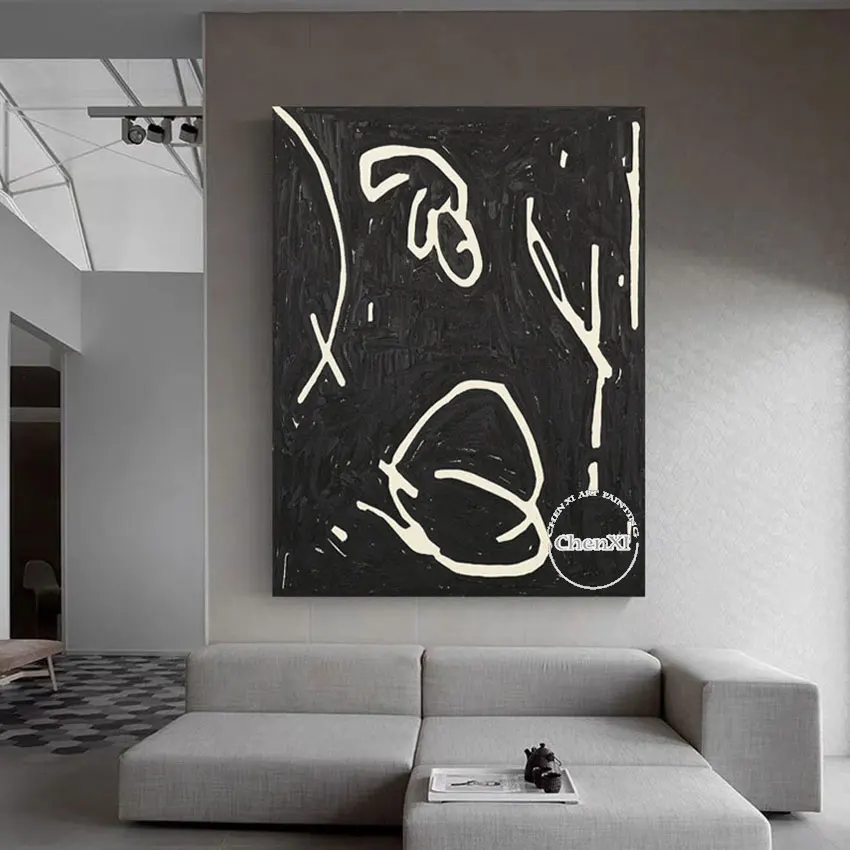 Artistic Conception Abstract Oil Painting On Canvas In Living Room Modern Wall Art Tea House Decorative Painting Frameless