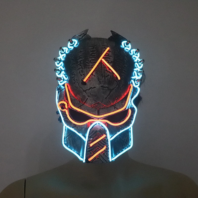 New Design Red Laser Mask Flashing EL Wire Mask Movie Character Glowing Mask Halloween Party Show Accessories