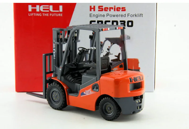 1:25 Heli H2000 CPCD30 Fuel Forklift Battery Stacker Alloy Engineering Vehicle Model Souvenir Ornaments Display