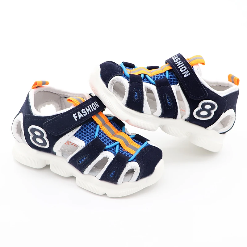 Boys and Girls sandals Summer brand open toe toddler Shoes Comfortable Net surface leather sandals baby orthopedic shoes New
