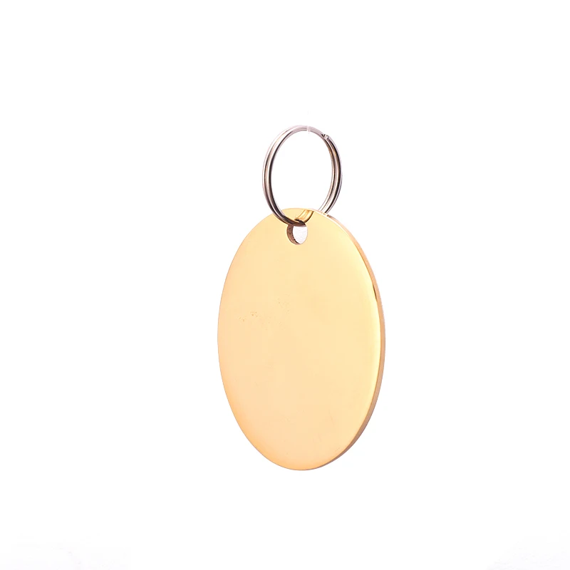 10pcs/lot Oval ID Tag for Dogtag Cat Stainless Steel Nameplate Gold Black Rosegold Tags