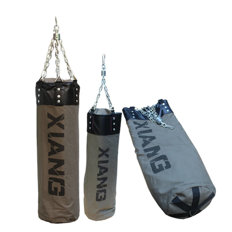 Canvas Punching Bag UNFILLED Set Kick Boxing Heavy MMA Training Punching Mitts Hanging Chain Muay Thai Martial Arts