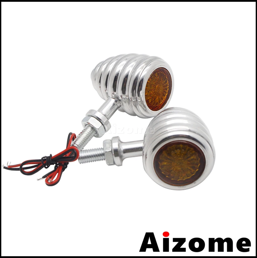 2PCS 8mm Motorcycle Amber Bullet Turn Signals Indicator Light  Lamp For Harley FLST XL FX Choppers Cruisers Cafe Racer Lightings