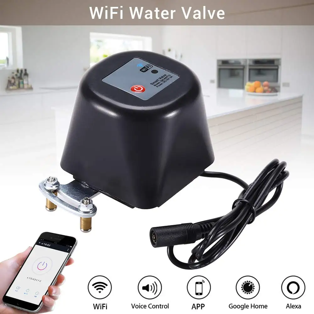 Tuya WiFi Smart Domestic Water Valve Gas Switch Garden Water Cutoff Timing Control Valve Supports Alexa and Google Home Assistan