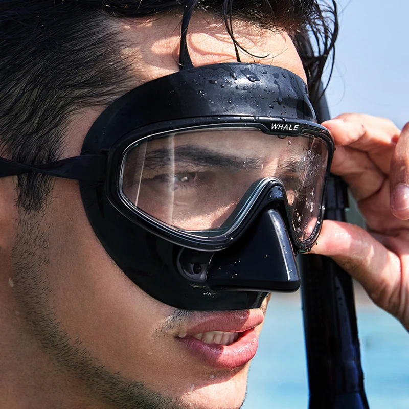 Masque intégral intégral pour adultes, lentille transparente, anti-buée, lunettes de natation, équipement de plongée, compétitif, nouveau