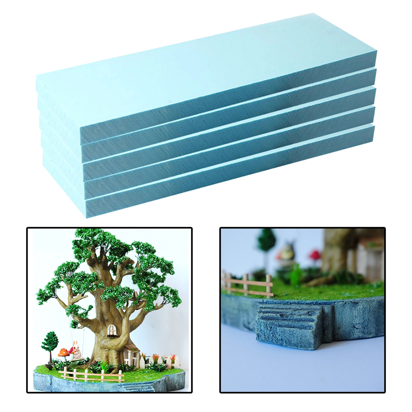 

5x High Density Blue Foam Slab DIY Crafts Model Diorama Base Blocks Hobby Craft Building Kit Flower Foam 295x100x30mm