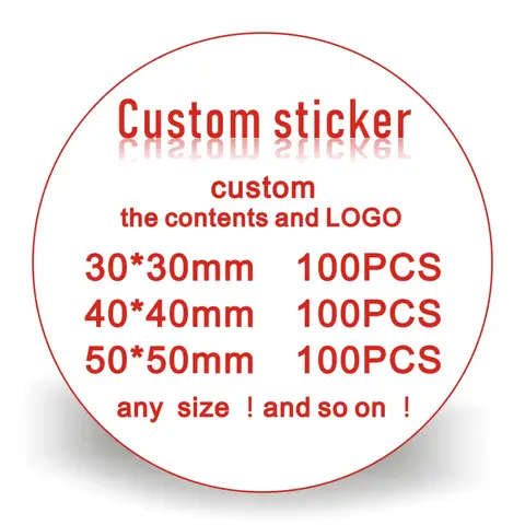 Custom Stickers Label Printing LOGO Personalized Design Roll Label Candy Gift Box Birthday Party Food Seal Self-Adhesive Sticker
