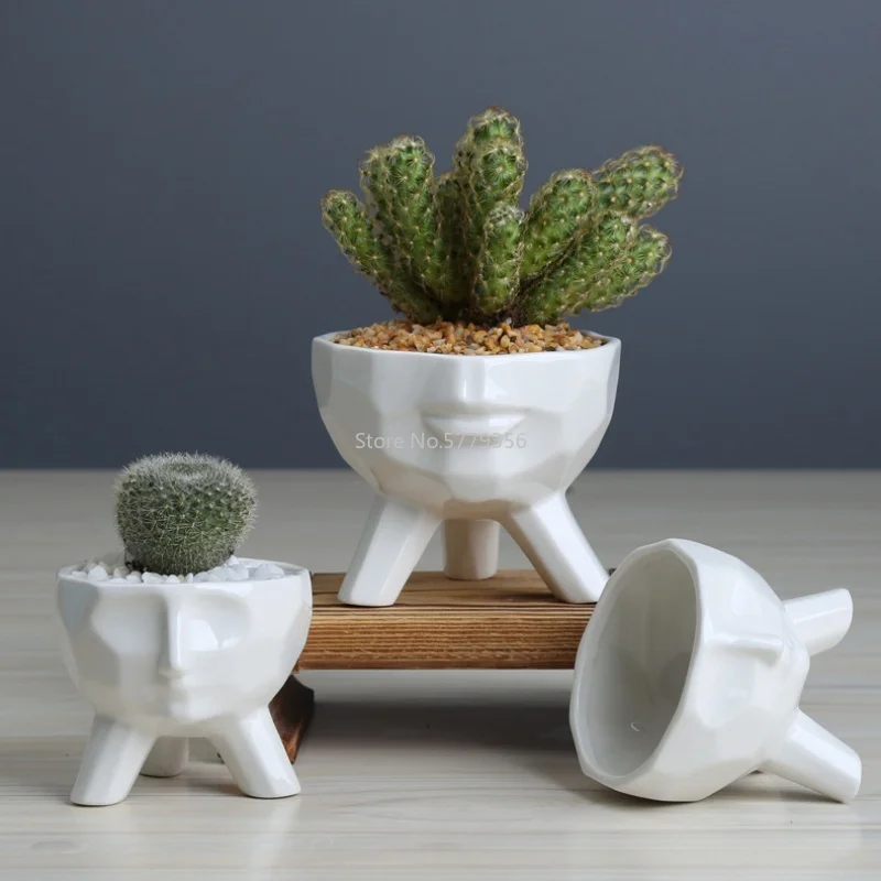 

Flower Pot Simulation Half-face Wash Basin Succulent Potted Home Decoration Landscape Supplies-trumpet Pot