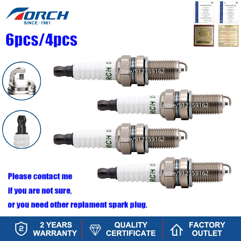 Lots Alternative Spark Plugs Torch DK7RTC for  4164 for 0242135515 Brisk BR14YC Champion RA6HC Denso VXU22 Candle DCPR7E