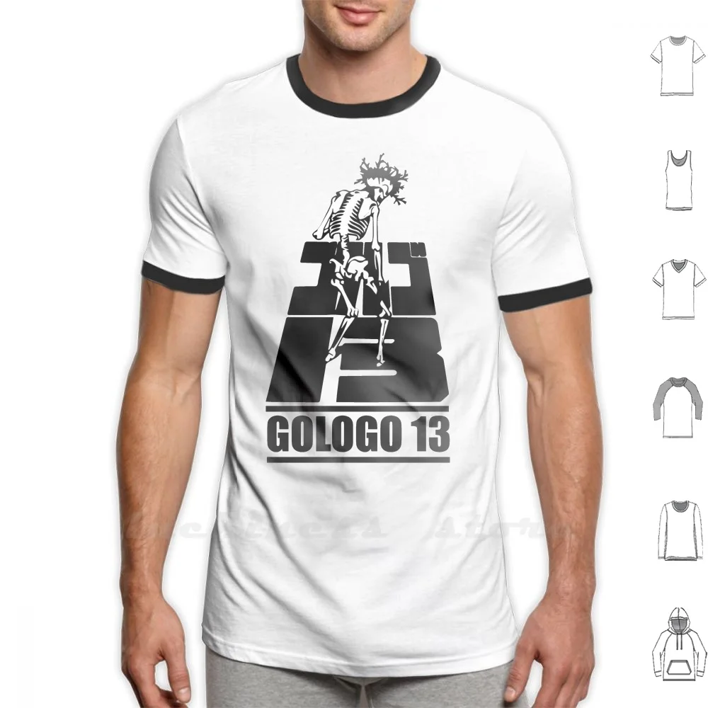 Golgo 13 T Shirt 6Xl Cotton Big Size Golgo 13 Anime Manga Cartoons Skull Punk Japan Animation Black Skeleton Tv Typography