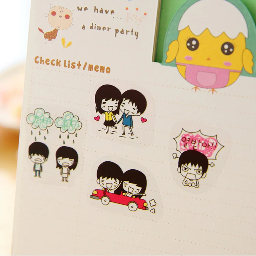 5pcs/pack Cute Sweetheart Sweet Hip Hop Transparent Sticker 3D Cute For Children On Scrapbook Gifts