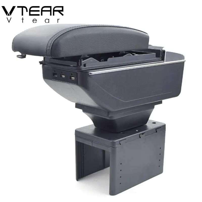 Vtear For Seat Leon Armrest Interior Center Console Storage Box Arm Rest Cover Car-styling Decoration Accessories Parts 2018