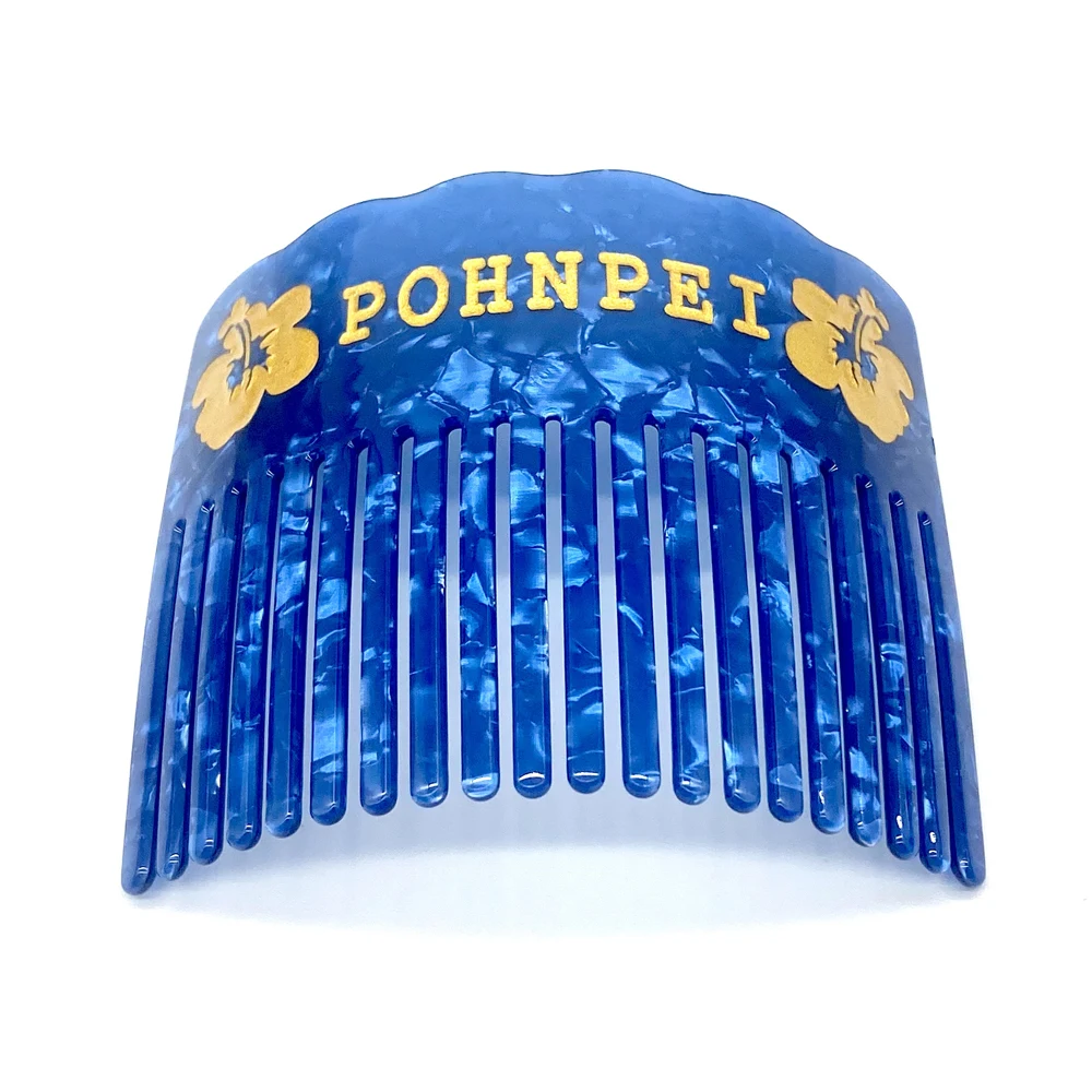 Micronesia Pohnpei 7 Colors Tortoiseshell Hair Combs With Hibiscus Flowers For Women Accessories