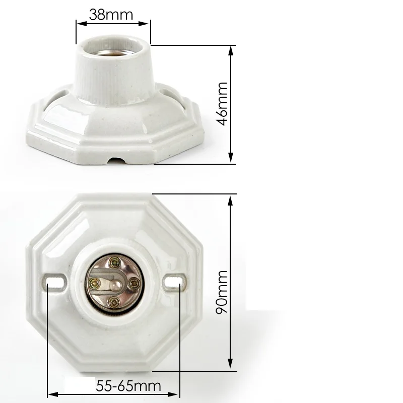 IWHD Portalampara Vintage 27 Lamp Holder Base Creamic 110-220V Douille Fitting E27 Socket Bulb Holder Lampholder