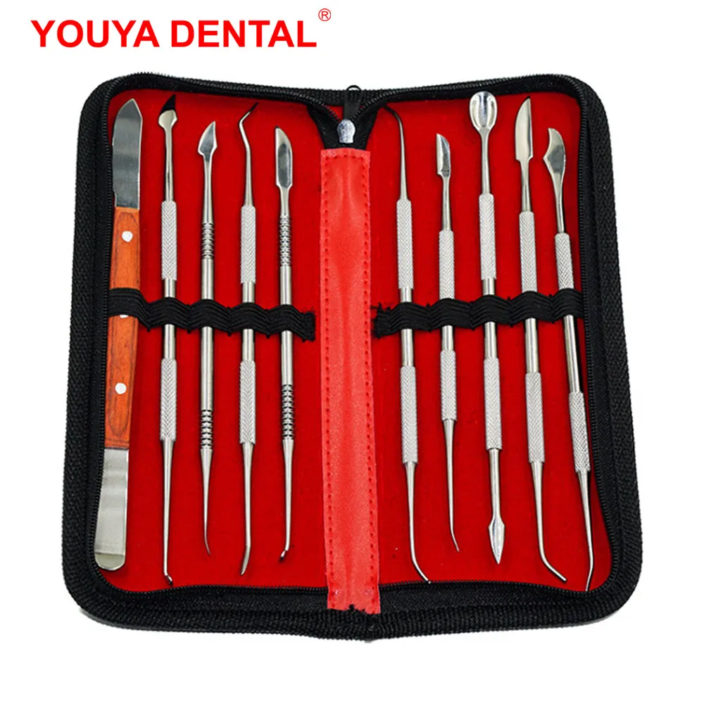 Dental Wax Carver Mixing Spatula Knife Stainless Steel Teeth Wax Carving Kit Dentistry Dentist Tools Dental Instrument Materials