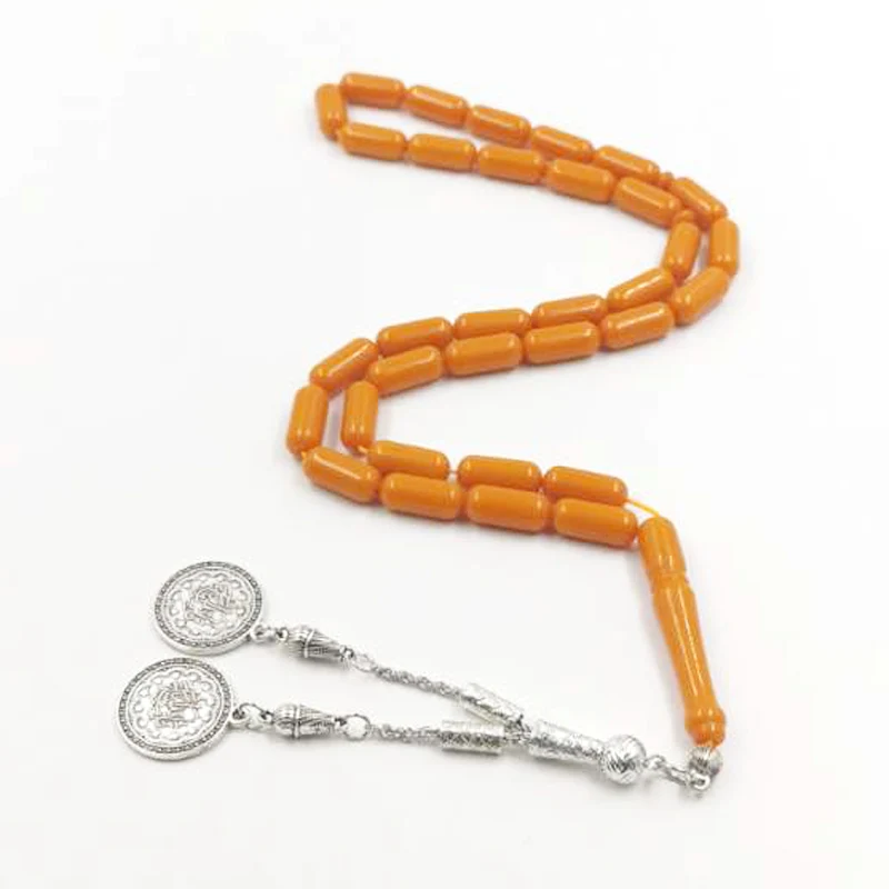 Orange Resin Tasbih 33 misbaha beads islamic gift Muslim rosary turkey fashion bracelet Jewelry Accessories on hand