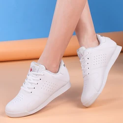 Adult Dance Sneakers White Competitive Aerobics Shoes Ladies Cheerleading Shoes Men Comfort Training Shoes Sports Fitness Shoes